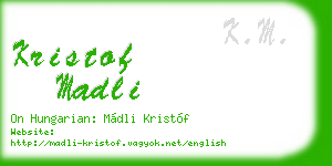 kristof madli business card