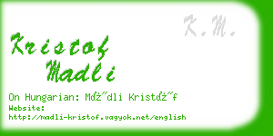 kristof madli business card